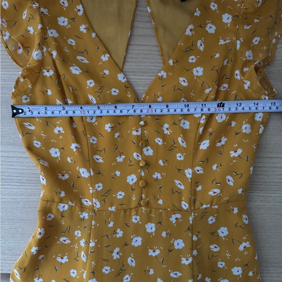 Lulus Fresh Picked Mustard Yellow Floral Print Backless Maxi Dress - Picture 7 of 7